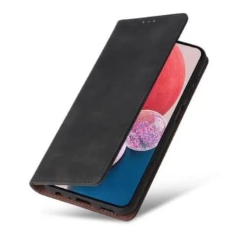 Leather Flip Cover Case For Samsung A13 4g - Black