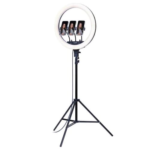 18 Inches Selfie Ring Light With 3 Phone Holder - Remote &  Tripod Stand