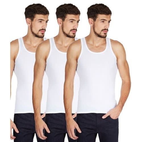 6 in 1 Men's Underwear Singlet - White