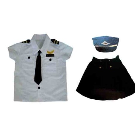 Pilot Girl Career Costume-white And Multi