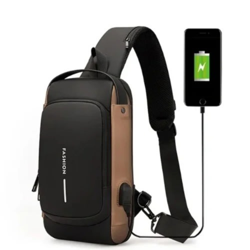 Waterproof Shoulder Bag With USB Charging Port