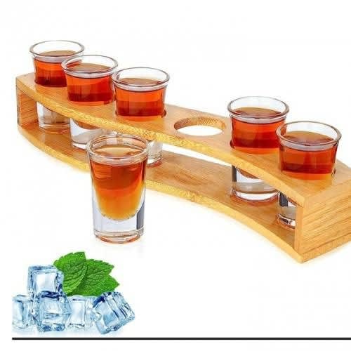 Shot Glass Rack - 6 Holes Glass Rack Holder Without Glass