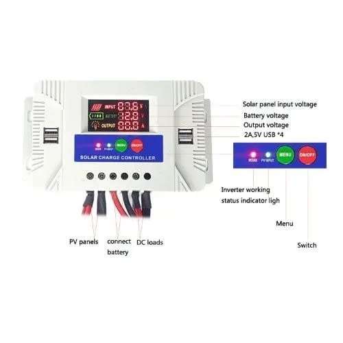 Solar Charge Controller Pwm 12v 24v 36v 48v Dc Auto 30a