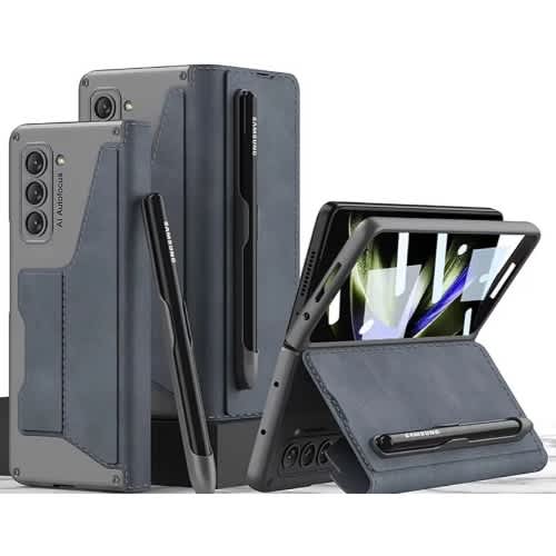 Wallet Case For Samsung Galaxy Z Fold 6 - Buckle And S Pen Inlcuded - Grey