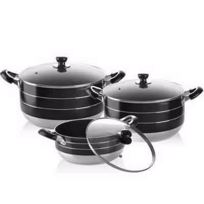Non Stick Cooking Pot - Big Size - 3 Pcs