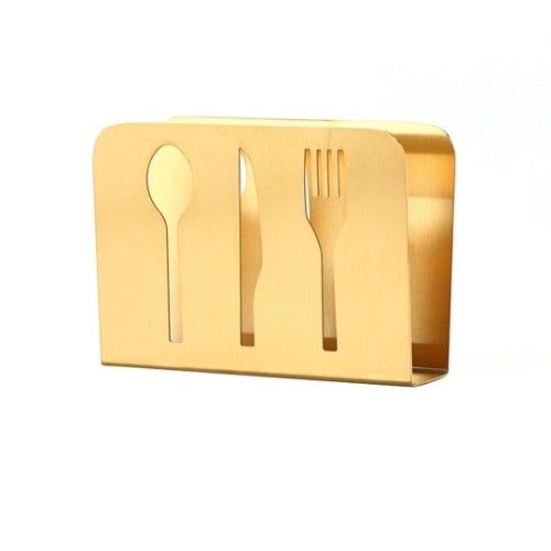 Stainless Steel Napkin Serviette Holder /Decor - Gold