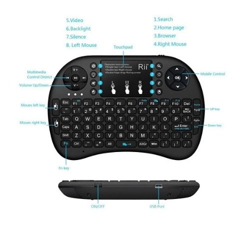 Wireless Keyboard Mouse Pad For Android TV Box, TV, Laptop