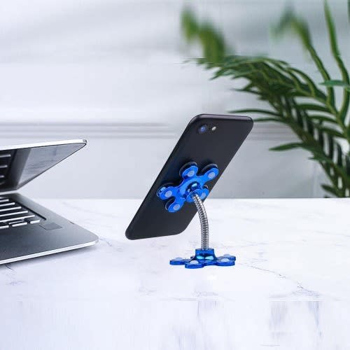 Rotatable Multi-angle Double-sided Phone Holder Suction Cup Stand Bracket - Blue