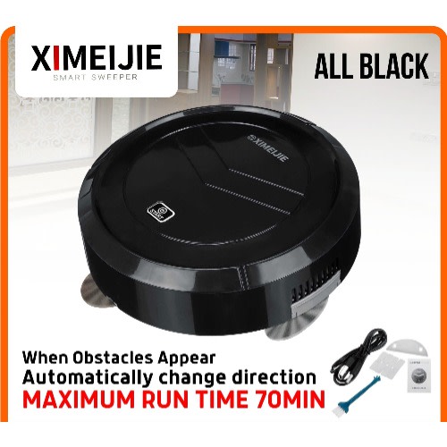 Ximeijie Smart Robot Rechargeable Automatic Vacuum Cleaner Sweeper - Black