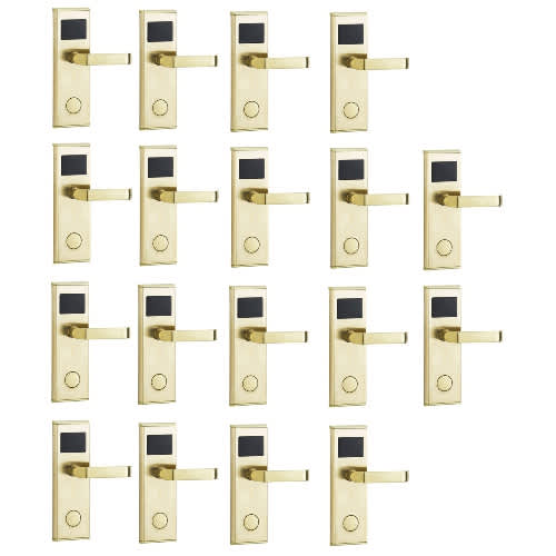 Door Lock With RFID Card Access Control - Gold - 18 Set
