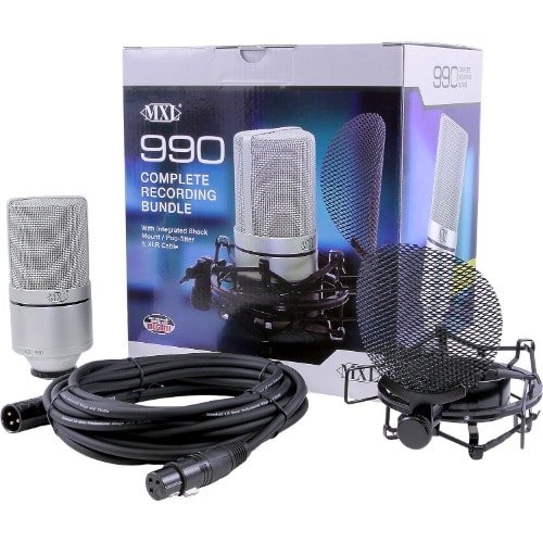 990 Complete Vocal Condenser Microphone Bundle With Pop Filter & Shock Mount