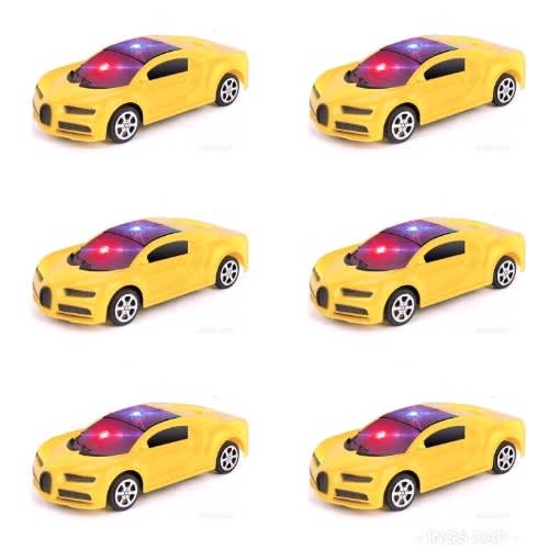 Half Dozen Of Battery Powered Yellow Toy Car For Children