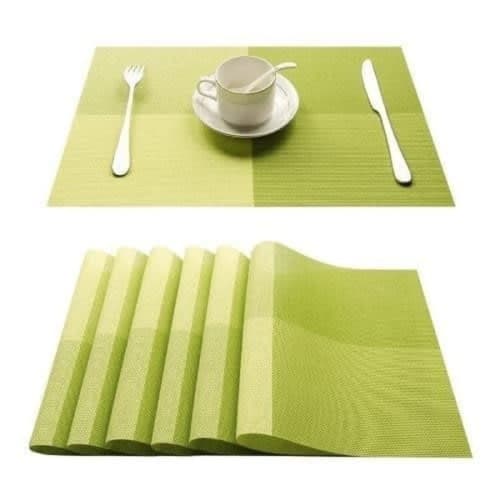 Dinning Place Mat - 6 Pieces - Green