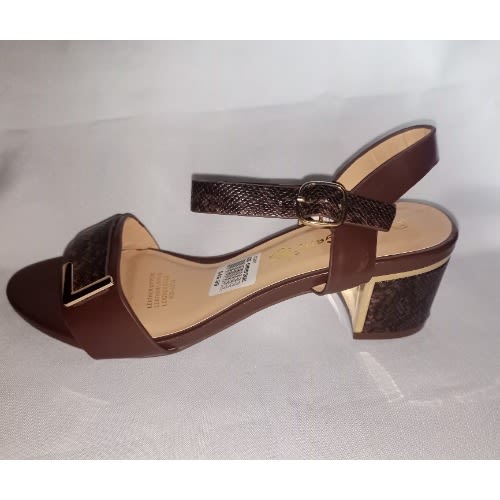 Ankle Strap Block Heel Dark Chocolate Sandal