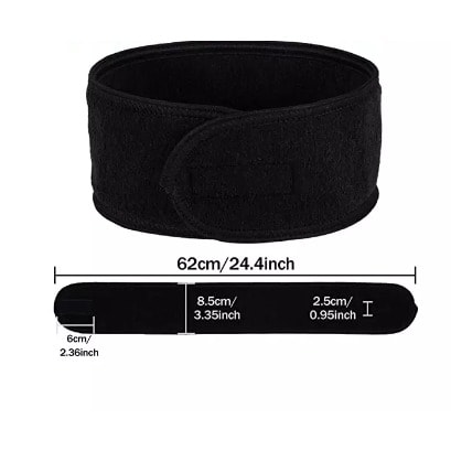 Spa Headband - Shower Bath  Yoga Facial Headband - Black