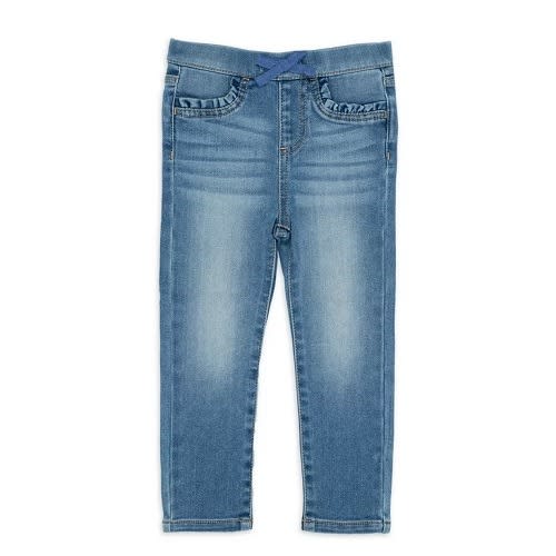 Baby And Toddler Girls Knit Skinny Jeans Pleated Pocket Denim