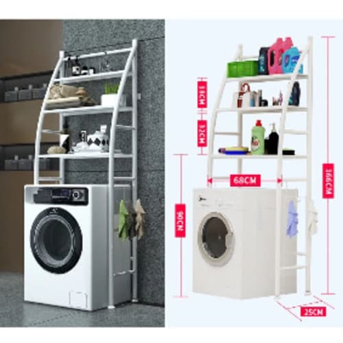 3 Layer Space Saving Bathroom Shelf - White