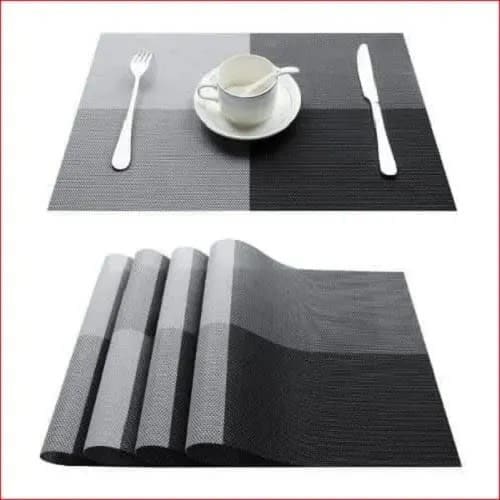 Dinning Place Mat - 6 Pieces - Black