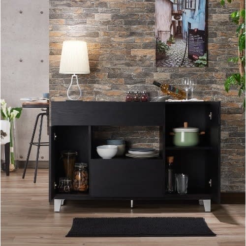 Sadia Black Dining Buffet Bar Storage Server