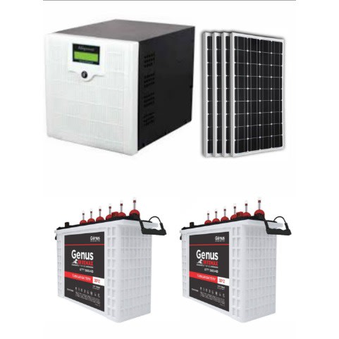Afripower 2kva Inverter System With 2 Units 230ah Genus Tubular Battery /4 Solar Panels
