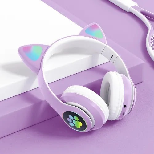 Cat Ears Wireless Bluetooth Headphone - Purple