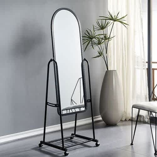 Elegant Standing Dressing Mirror - Black