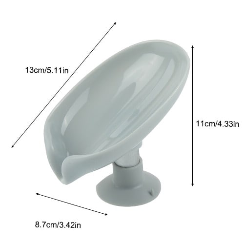 Leaf Shape Soap Holder With Free Standing Suction Cup And self Drain-3 pieces