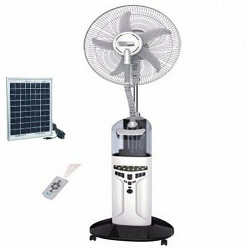 Rechargeable Mist Fan With Remote +USB +Solar Charging Port - 20 Watts Solar Panel