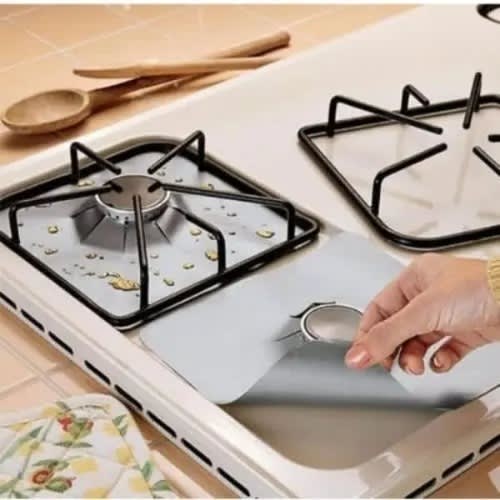Nonstick Gas Range Burner Top Protector - 4 Pcs