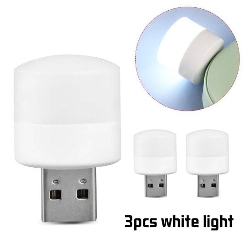Portable Mini Usb Led Light - Pack Of 3 - White