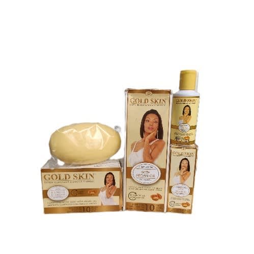 Gold Skin Clarifying Body Lotion With Argan Oil -250ml +Soap-100g & Oil -50ml