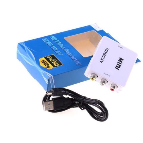 Mini Hd Video Converter Box Hdmi To Av Cvbs L R Video Adapter 1080p Hdmi2av - Ntsc And Pal Output