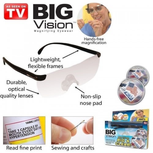 Magnifying Glasses Magnifier Eyewear Reading Glasses 160% Magnification Portable Gift