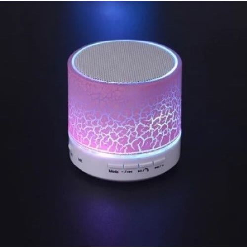 Mini Wireless Portable Bluetooth Speaker With Led And Built-in Mic - Pink