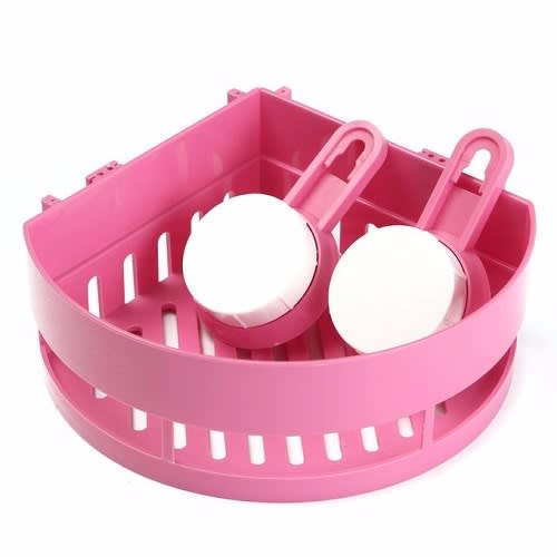 Triangular Bathroom Shelves-2 In 1 - Green & Pink