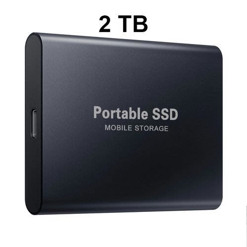 Portable Ssd External Hard Drive - 2tb Storage Space Black