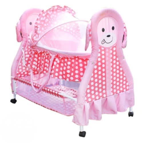 Baby Swing Cradle Bed With Net - Pink