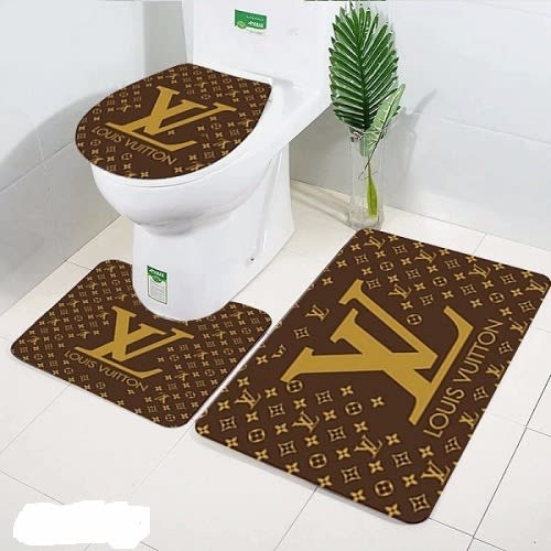 Louis Vuitton Inspired Bathroom Carpet Rug - 3 Set