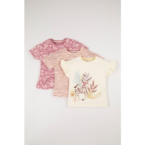 Zebra Print Girls T Shirt - 3 Pcs