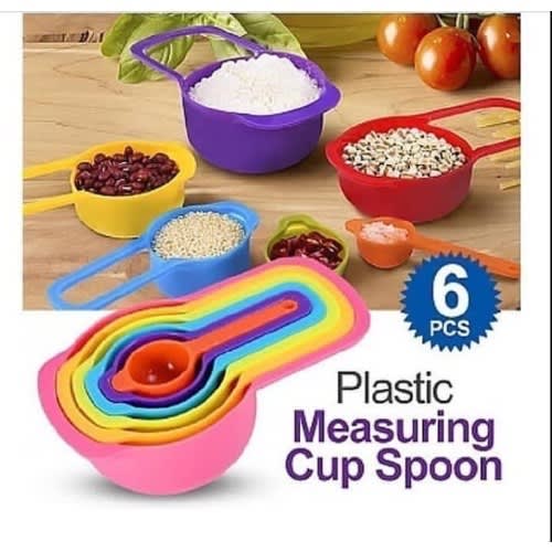 Set Of 6 Colorful Measuring Cup & Spoons