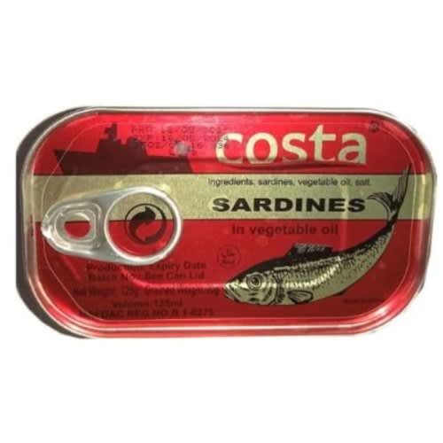 Costa Sardine In Vegetable Oil-125g X 12 Cans