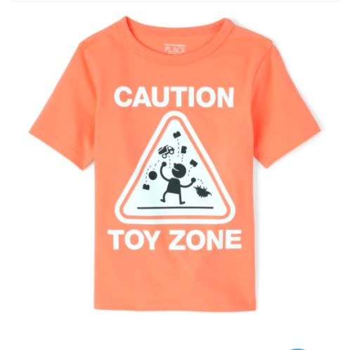 Caution Toy Zone Graphic T-Shirt - Orange