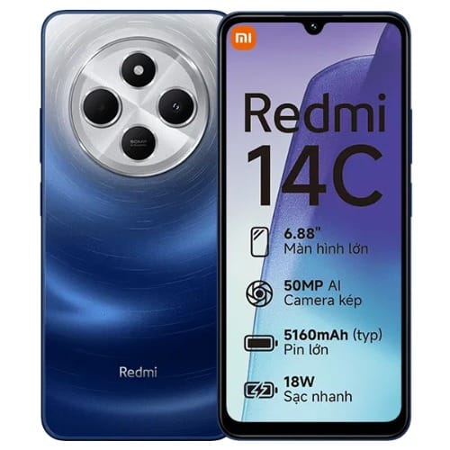 Redmi 14C - 6.88" - 256GB ROM - 8GB RAM - 4G LTE - Dual SIM - Fingerprint - 5160mAh - Blue