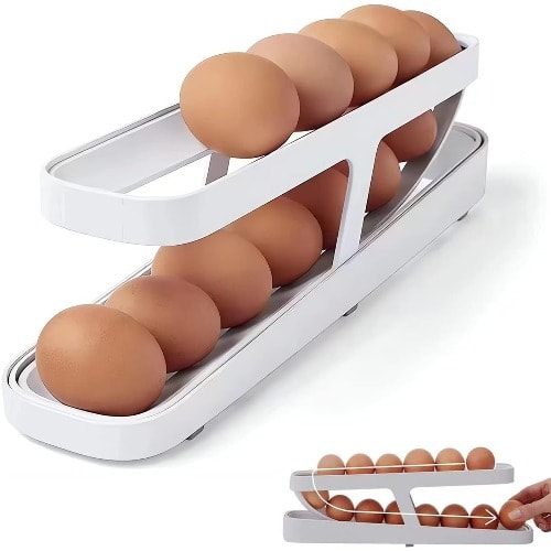 Space-Saver Rolling Eggs Rack