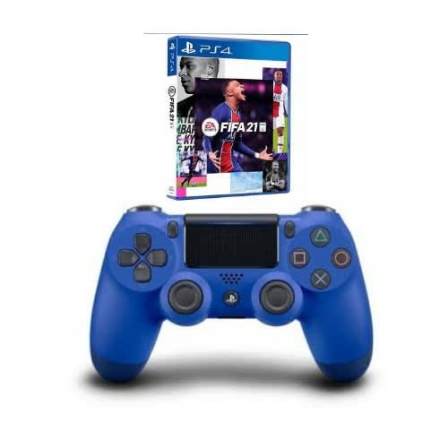 Ps4 Dualshock 4 Wireless Controller  Blue + Fifa 21