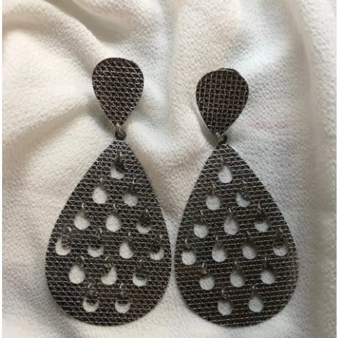 Flat Drop Earrings - Silver