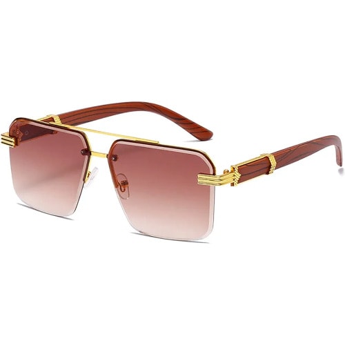 Half Framed Glasses - Brown Frame/ Brown Lens