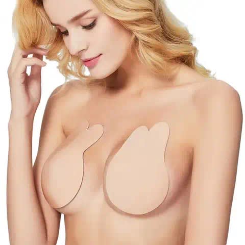 Rabbit Ear Silicone Sticky Adhesive Push Up Bra (nude)