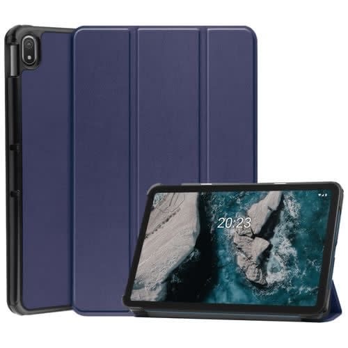 Flip Leather Tablet Case For Nokia T20 - Blue