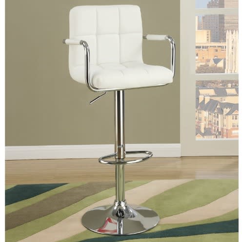 Adjustable Height Bar Stool - White